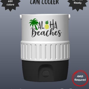 Aloha Beaches Can Cooler 3D Print File | Tropical Drink Holder (Digital Download) image 1