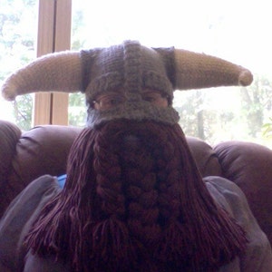 CROCHET PATTERN PDF Skyrim Inspired Viking Helmet With Detachable Beard image 2