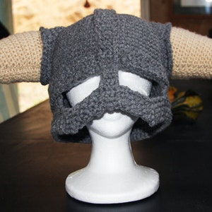 CROCHET PATTERN PDF for Skyrim Inspired Viking helmet image 1