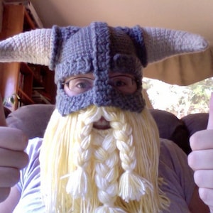 CROCHET PATTERN PDF Skyrim Inspired Viking Helmet With Detachable Beard