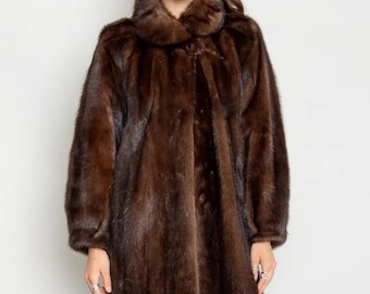 Hertzberg Furs Autumn Mink Haze Swing Jacket Coat Sz S-M - Etsy