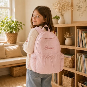 Individuell bestickter Rucksack mit Namen, personalisierter Kinderrucksack, leichter Schulrucksack, Kindergartenrucksack, Geschenk zum Schulanfang