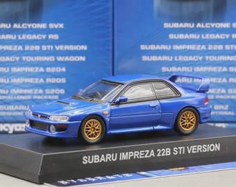 Vintage Model Kyosho 1/64 Subaru Collection Subaru Impreza WRX 22B STI Version GC8 Blue