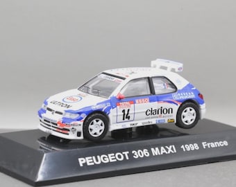Vintage Model Cm's 1/64 Rally Car Collection SS.8.5 Peugeot 306 MAXI 1998 France No.14 WRC