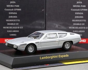 Vintage Model Kyosho 1/64 Lamborghini Collection 2 Lamborghini Espada Series I 1968 Silver