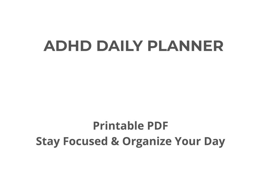 ADHD Daily Planner Printable PDF, Focus Planner, ADHD Organizer, Daily ...