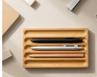 Hölzerner Schreibtisch Organizer, Minimale Stiftablage, Bambus Büro Aufbewahrung für Arbeitsplatz