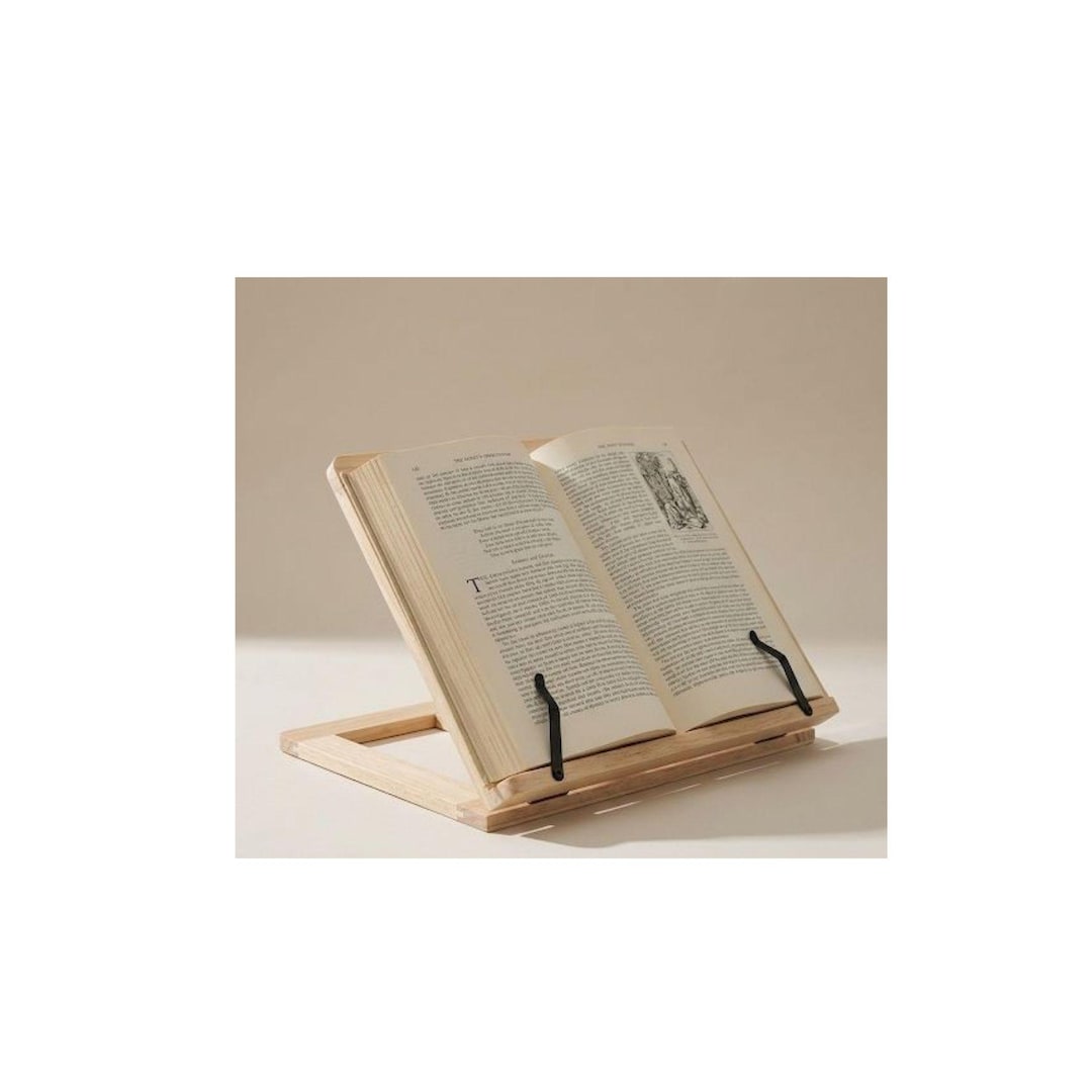 Adjustable Wooden Book Stand, Foldable Reading Holder for Desk, Tablet ...