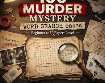100 moordmysteriewoordenboek, detectivemisdaadpuzzels voor volwassenen, van beginner tot expert