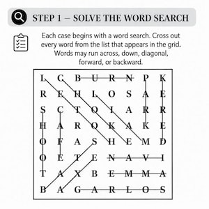 Puede incluir: Un rompecabezas de b&uacute;squeda de palabras en blanco y negro con el t&iacute;tulo "HOW TO PLAY". Las instrucciones explican c&oacute;mo resolver el rompecabezas. La cuadr&iacute;cula de b&uacute;squeda de palabras contiene letras y una lista de palabras para encontrar est&aacute; debajo.