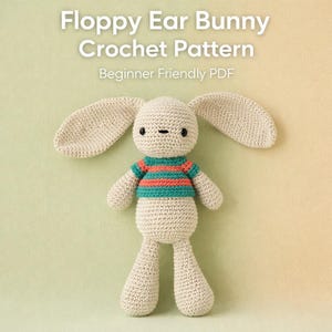 Floppy Ear Bunny Crochet Pattern PDF | Easter Amigurumi Rabbit| Large Plush DIY | Kids Gift