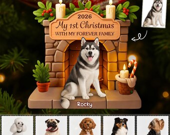 Custom First Christmas Dog Ornament, Custom Dog House Acrylic Ornament, Pet's House, Holiday Tree Decor, Gift for Dog Lovers, Pet Keepsake