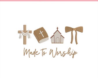 Made to Worship machine embroidery download, Chirstian embroidery download, machine embroidery designs, Machine embroidery design, 5 sizes