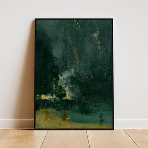 Gravura de James McNeill Whistler, Pôster "O Foguete em Queda", Arte de Parede Vintage de Museu, Pintura Noturna