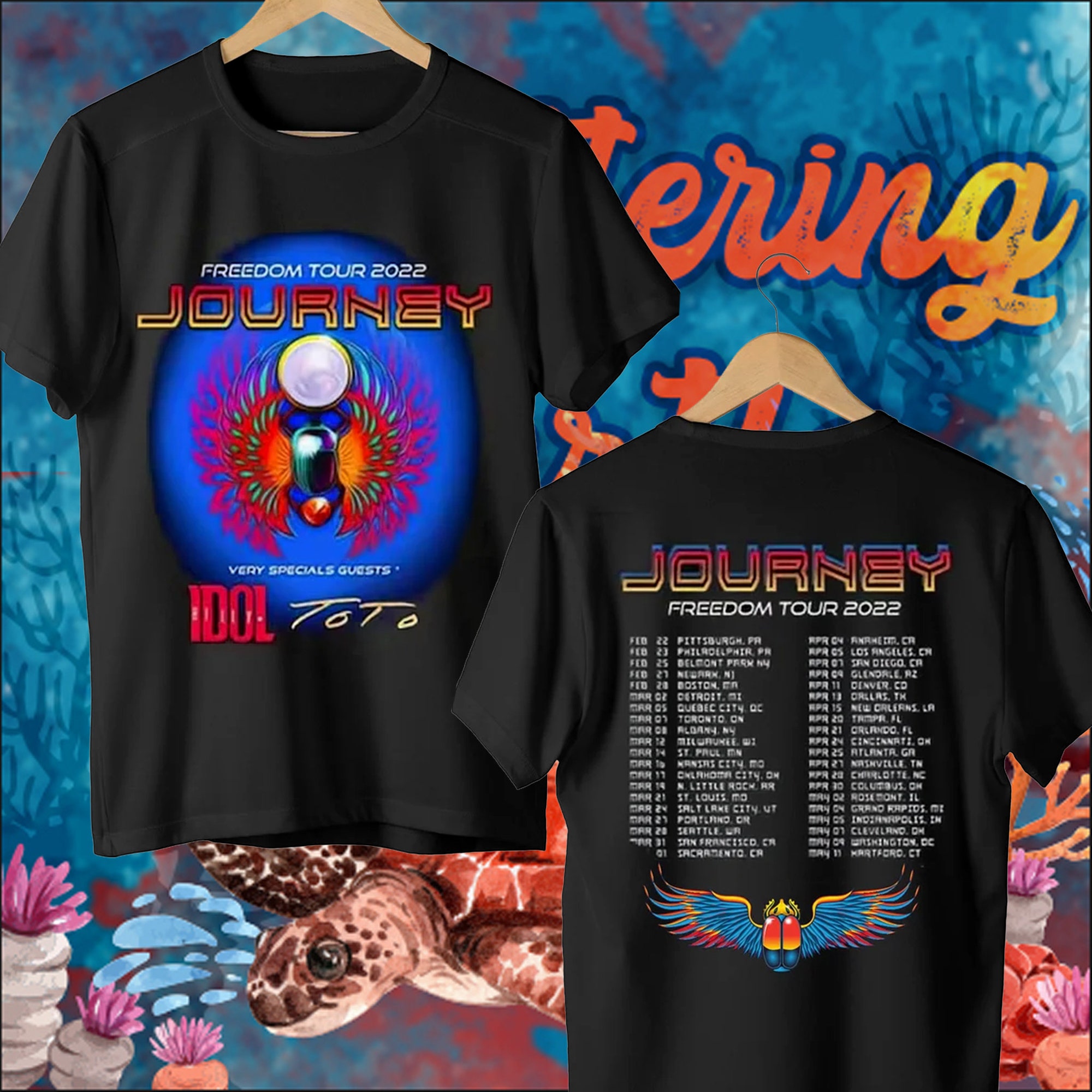 Journey Rock Legends Freedom Tour 2022 T-shirt, Journey Band 's Both Sides shirt