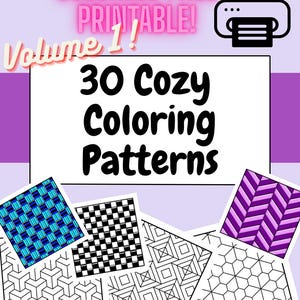 30 Cozy Coloring Patterns | Cute Printable Pages for Adults | Relaxing & Stress Relief Coloring | Instant Download