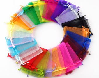 100 Stück Organza-Geschenkbeutel | Schmuckbeutel, Gastgeschenke für Hochzeiten, Party-Verpackungen