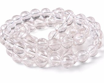Transparent Glass Beads, Clear Loose Spacer Beads for DIY Jewelry Making, Bracelet Necklace Earrings