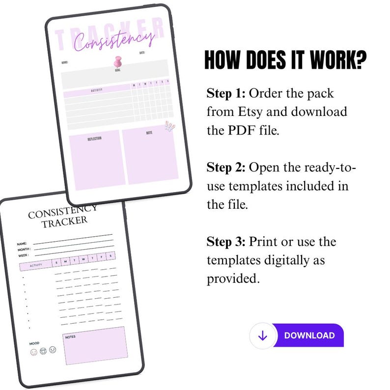 Consistency Tracker Printable | Daily Habit Consistency Log ...