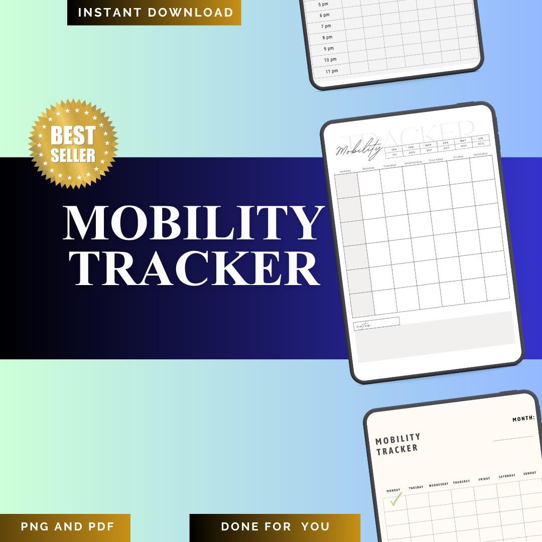 Printable Mobility Mobility Tracker Printable: Physical Therapy and Flexibility Log - PDF ...