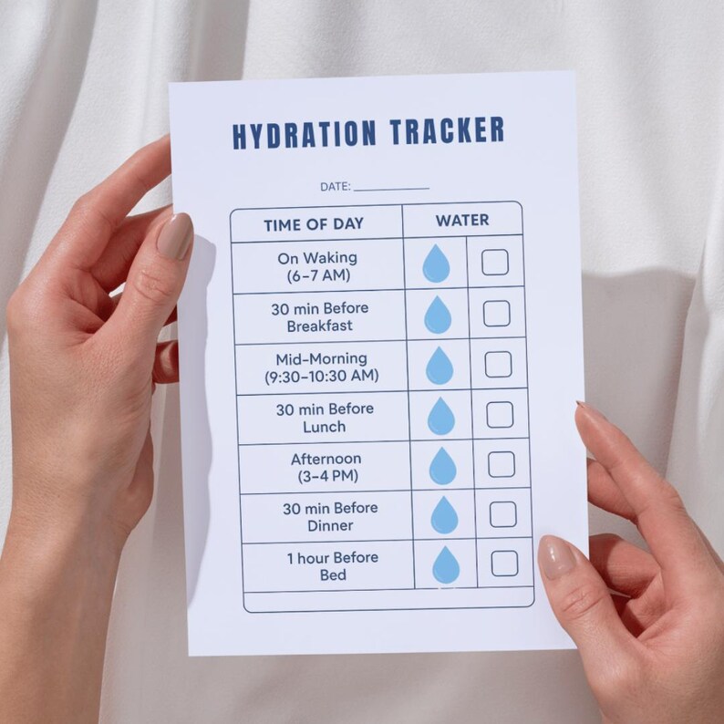 Daily Water Tracker Printable - Easy Hydration Log - Instant Digital ...