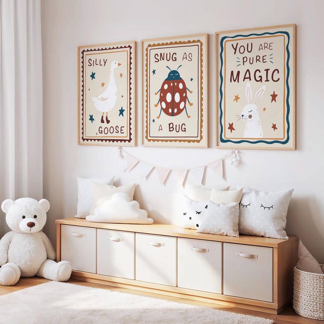 Nursery Boho Decor - Snug as a Bug, Magic, Silly Goose Nursery Print ...