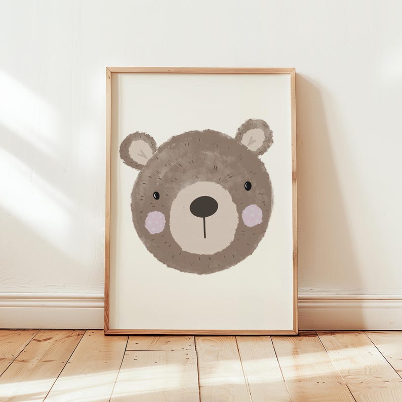 Nursery Decor Bears Wall Art Print Set of 3, Hand-drawn Baby Room Bear ...