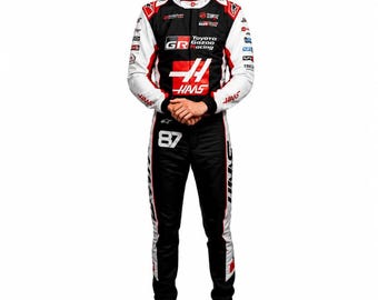 Tuta da corsa Haas personalizzata – Abbigliamento da gara per go-kart in Cordura 600D con stampa a sublimazione