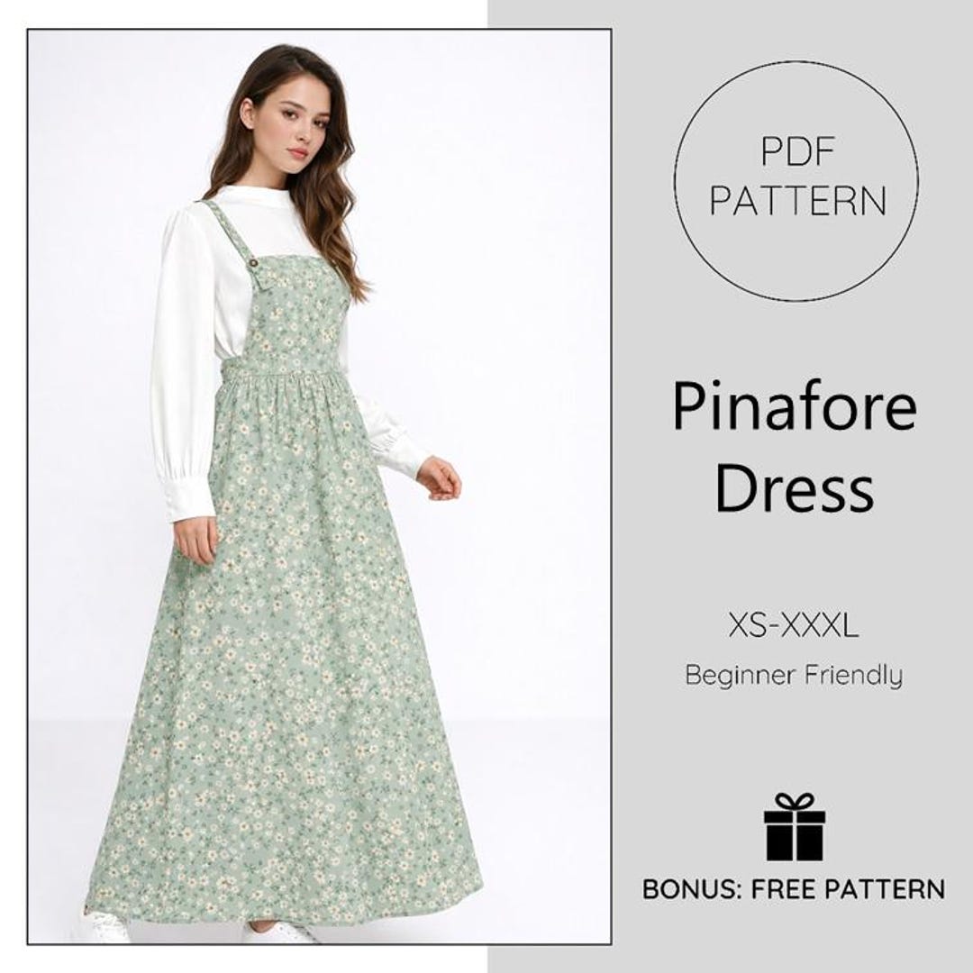 Pinafore Dress Sewing Pattern | Maxi Jumper, Beginner Friendly (PDF ...