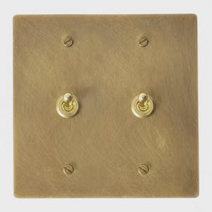 2-Gang Retro Messing Kippschalter Wandplatte