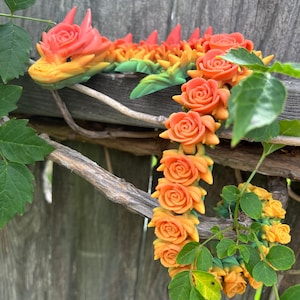Rose Dragon (made to order) articulated floral dragon flower dragon fidget