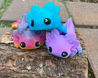 Axolotl Tadpole Fidget – Articulated Flexi Toy, Made to Order