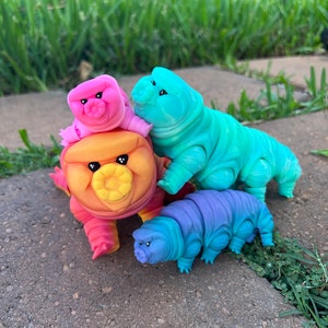 Articulated Tardigrade Fidget Toy: 3D Printed Water Bear Sensory Gift