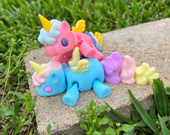 Baby Unicorn Fidget - Articulated Flexi Toy, Made to Order