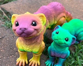 Ferret Fidget Toy - Articulated Sensory Pet with Turning Head - Realistic Ferret - Made to Order