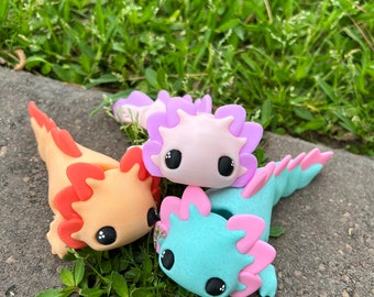 Axolotl Tadpole Flexi – Articulated Fidget Toy, Made to Order