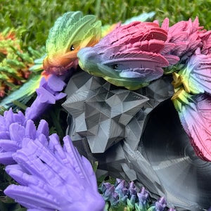 Feather Serpent Dragon - Quetzalcoatl Winged Fidget Toy - Articulated Flying Serpent - Made to Order