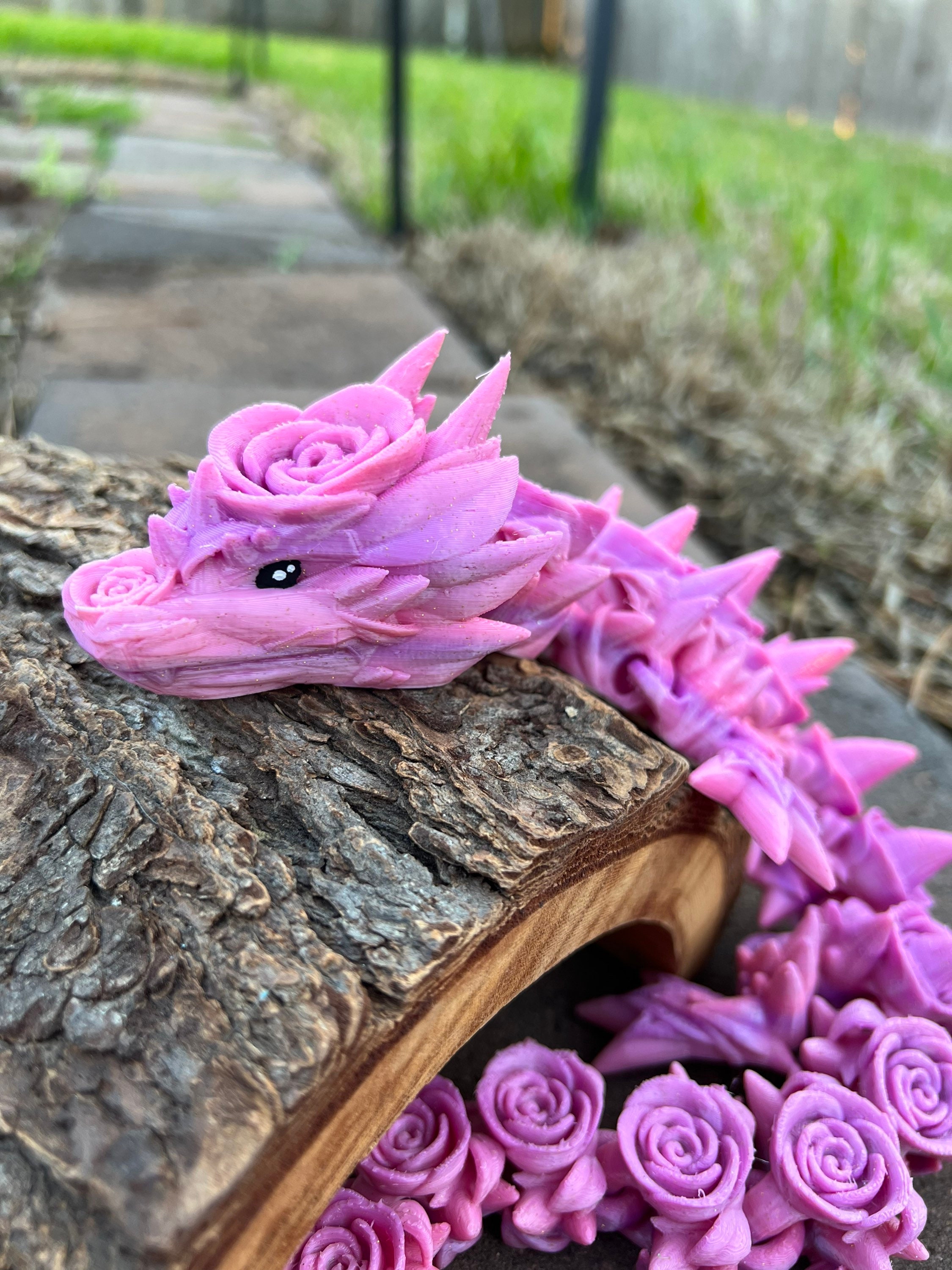 Rose Dragon Fidget - Long Articulated Flower Dragon Toy With Roses