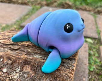 Articulated Baby Seal Fidget Toy: Sensory PLA Seal