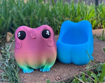 Made to Order 3D Printed Frog Succulent Planter – Custom Colors, Desk Accessory