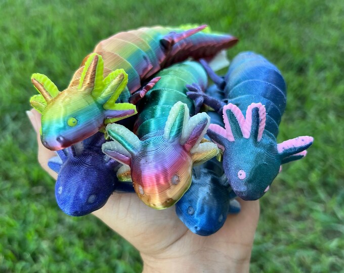 Baby Axolotl Articulated Fidget ready to Ship Sensory Etsy India