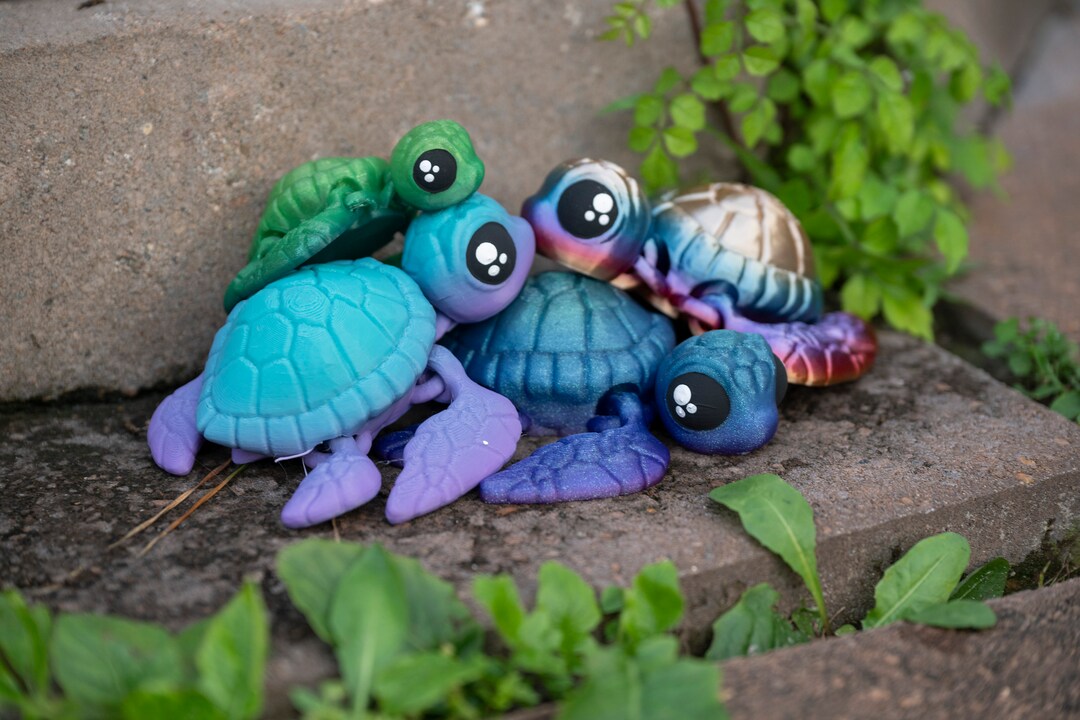Articulated Turtle Fidget Toy - Small or Large Made to Order 3D Printed ...