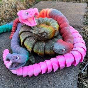 Rattlesnake Fidget - Articulated Sensory Snake Toy with Real Rattle Sound - Made to Order