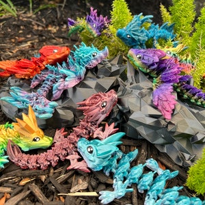 Baby Dragon Articulated Easter, Crystal, Rose, Coral Reef, Sea Void, Winged Serpent, Woodland, lucky baby dragons fidget