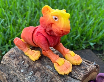 Tiger Articulated Fidget - Poseable Sensory Animal Toy Made to Order)