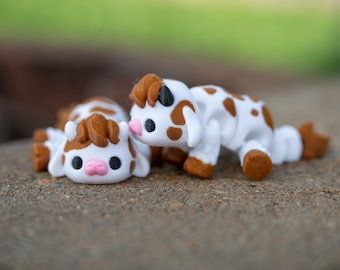 Articulated Baby Highland Cow Fidget – Made to Order 3D Printed Sensory Toy