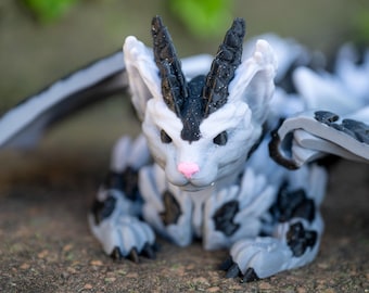 Cat Dragon - Articulated Winged Fantasy Fidget Toy - Colorful Dragon Figure Gift - Made To Order