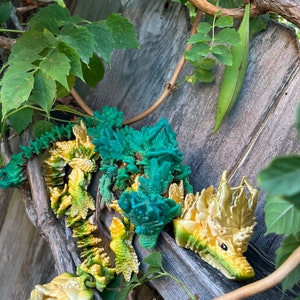 Autumn Dragon Fidget: Articulated Sensory Toy, Fall Decor