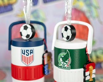Soccer Team Can Holder | World Cup Inspired Mini Cooler | Soccer Fan Gift | Custom Team Can Cooler | Sports Drink Holder