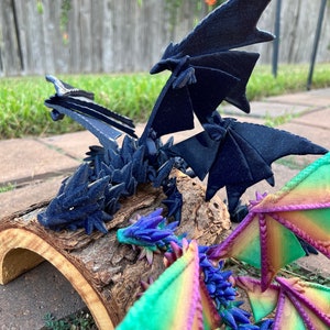 Spiked Double-Winged Dragon - Articulated Fidget Toy with Removable Wings - Custom Made to Order